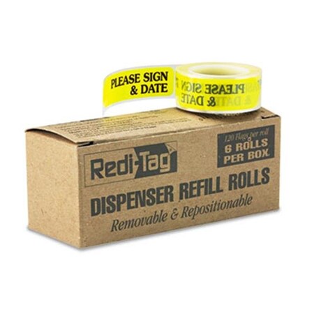 Redi-Tag Redi-Tag Corporation 91032 Arrow Message Page Flag Refills; Please Sign & Date; Yellow, 91032 91032